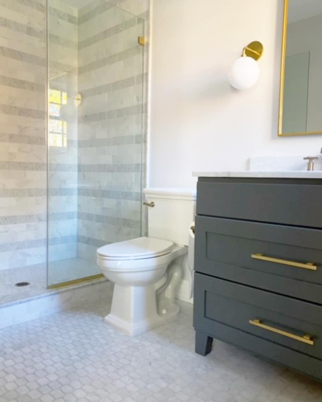 Bianco Carrara Marble Bathroom Showern Modern interior bathroom