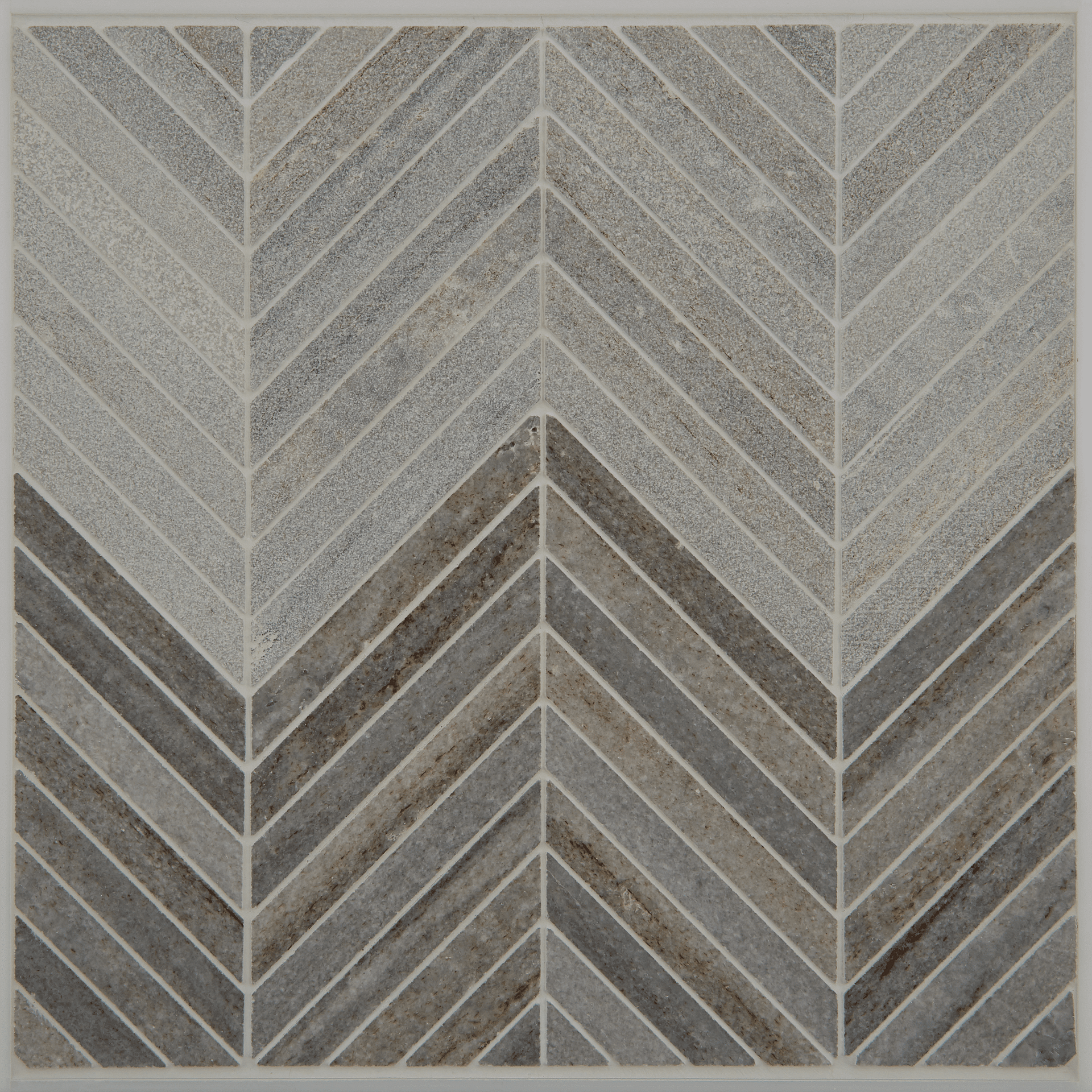 Blue Velvet Chevron Board - Polished (top) Sandblasted/Lightly Brushed (bottom)