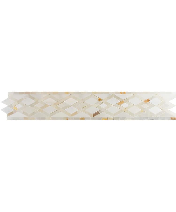 Trellis Border - Calacatta Oliva White Onyx